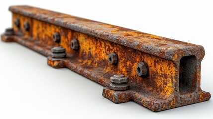 Rusty metal beam with bolts