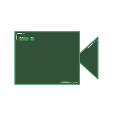 Doodle video camera digicam icon play cute cartoon illustration hand draw that can be used for sticker, book, scrapbook, icon, decorative, etc. with aesthetic colorful green color