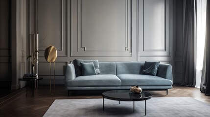 Serene Living Room with Modern Sofa and Decorative Accents for Contemporary Homes