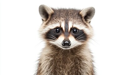 Obraz premium Close-up portrait of an adorable raccoon with striking features.
