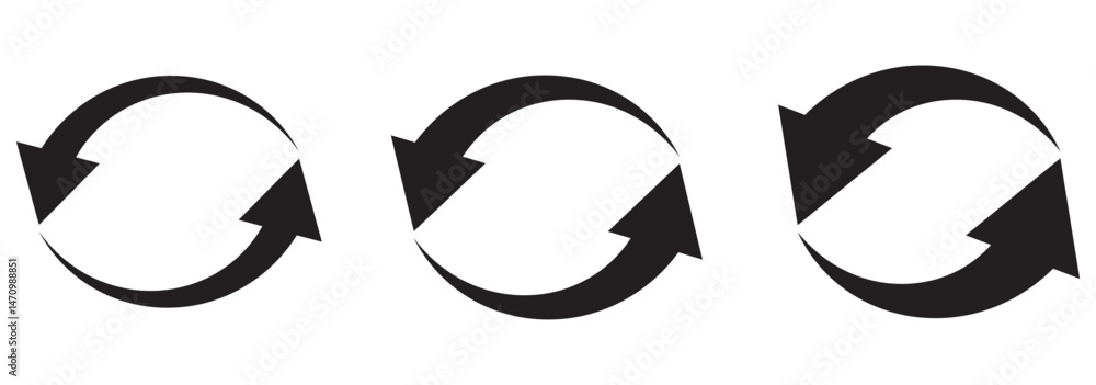 Poster refresh or reload arrows. circle arrow, connect or recycle digital icons. connection restart symbols