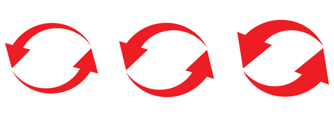 Collection of circular and Refresh arrow icons. Direction element. Cursor sign. Recycle symbol. Vector illustration. Variety Colorful  Refresh and Reload  icons.