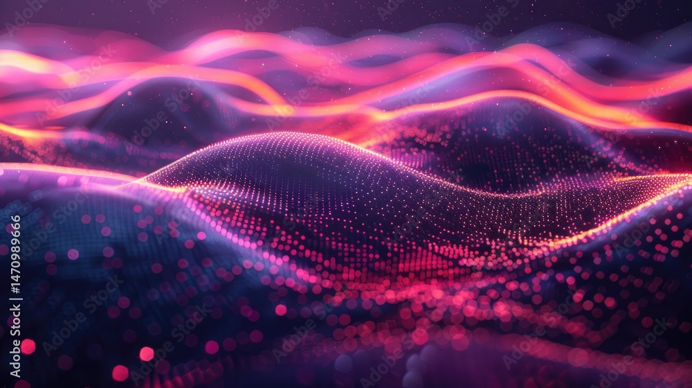 Poster abstract virtual reality effect on surface of digital cyber design express scene of cyberspace style