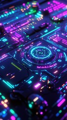 Obraz premium Futuristic digital audio workstation