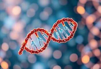 Double helix DNA entwined with medical icons, representing genetic healthcare, research, pharmaceuticals
