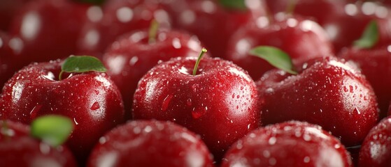 Close up view of plump, glistening plums.