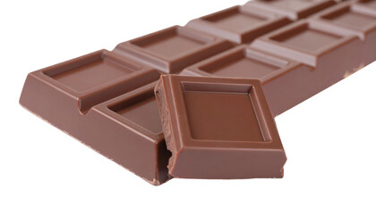 Closeup of chocolate bar isolated on white png