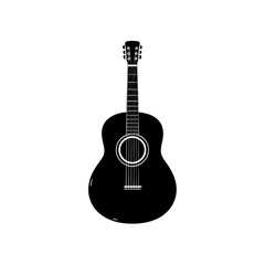 Fototapeta premium acoustic guitar silhouette on white background .svg