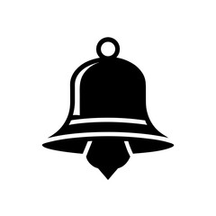 bell with ribbon silhouette on white background  .svg