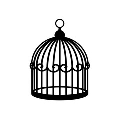 birdcage silhouette on white background  .svg