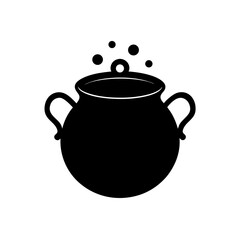boiling pot silhouette on white background  .svg