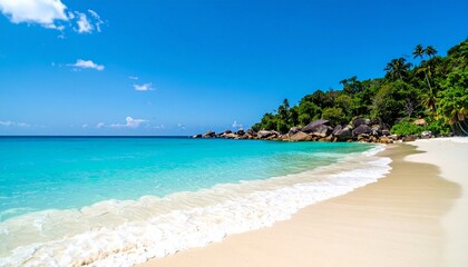 Fototapeta premium 青い海と白い砂浜の楽園