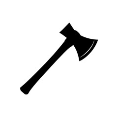camp axe silhouette on white background