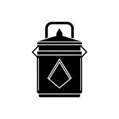 camp food canister silhouette on white background .svg