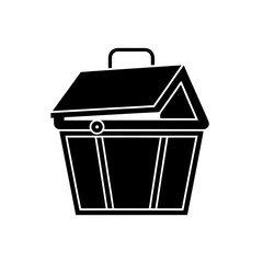 camp storage bin silhouette on white background  .svg