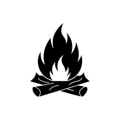 campfire log silhouette on white background  .svg