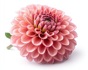 Close-up view of a pink dahlia flower showcasing intricate petal layers and vibrant colors