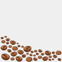 Coffee beans background. coffee background. Coffee beans in frames, border. Coffee Beans Illustration for packaging.
