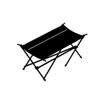 black camping stool silhouette clip art preview