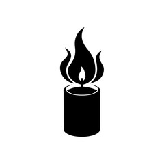 candle flame silhouette on white background  .svg
