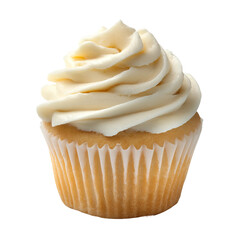 A Delicious Vanilla Cupcake with a creamy swirl on top