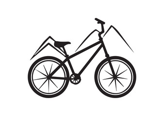 Fototapeta premium Mountain Bike Silhouette Vector