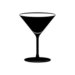 cocktail glass silhouette on white background  .svg