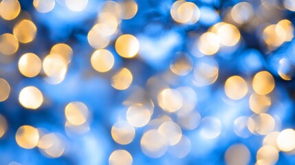 Obraz premium Stunning Blue and Gold Bokeh Background blue background