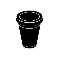 collapsible cup silhouette on white background 