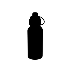 collapsible water bottle silhouette on white 