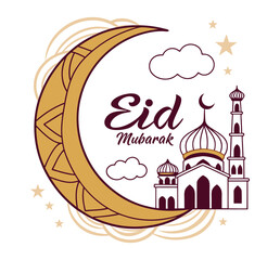 eid greeting vector