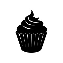cupcake silhouette on white background 