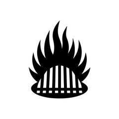 fire grate silhouette on white background