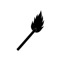firestarter stick silhouette on white background  .svg
