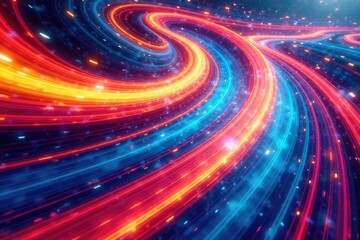 Abstract swirling colors creating a vibrant race track pattern , vibrant, racing