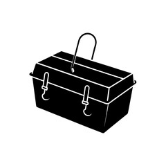 fishing tackle box silhouette on white background .svg
