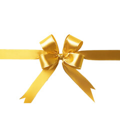Fototapeta premium A radiant golden bow, tied with elegant ribbons. The bow is perfect for gift-giving and adds a touch of luxury to any present
