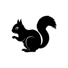 forest squirrel silhouette on white background  .svg
