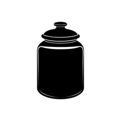 glass jar with lid silhouette on white background .svg