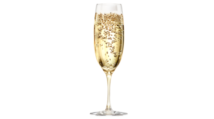 Elegant Champagne Glass with Gold Bubbles for a Luxurious Celebration

