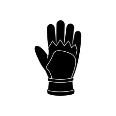 hiking glove silhouette on white background 