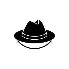 hiking hat silhouette on white background  
