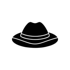 hiking hat silhouette on white background  .svg