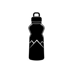 hiking water bottle silhouette on white background.svg