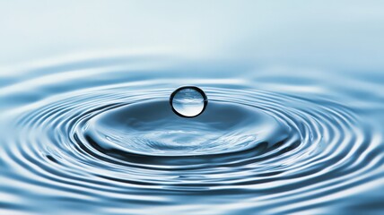 Water Drop Ripples On Calm Water Surface
