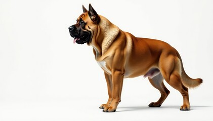 Obraz premium Majestic mastiff, powerful stance, white background, breed, studio, portrait