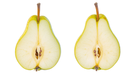 Cutout of Asian golden pear in whole fruit isolated on white background with clipping path.