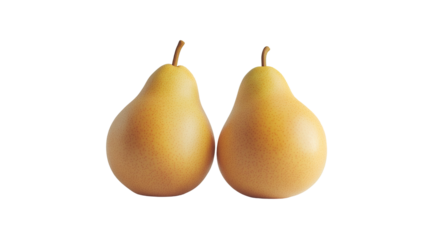 Cutout of Asian golden pear in whole fruit isolated on white background with clipping path.