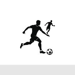 Obraz premium Dynamic Soccer Players Silhouette Illustration