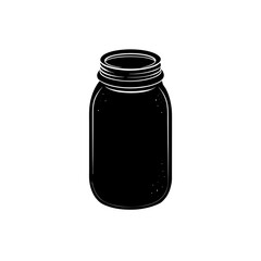 mason jar silhouette on white background  .svg